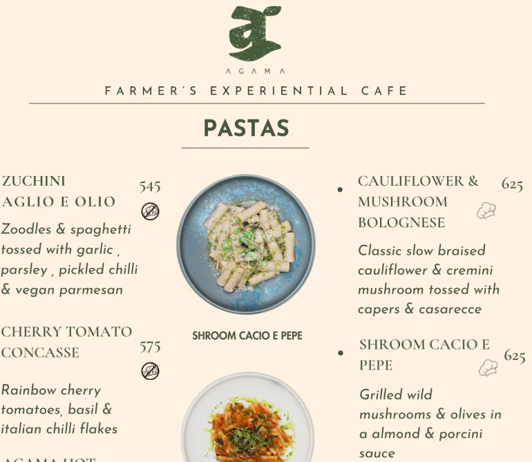 Agama Cafe menu