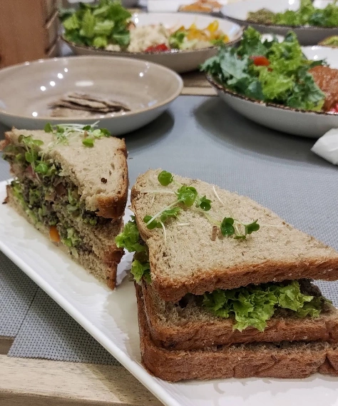 Flax-style Bombay toast sandwich