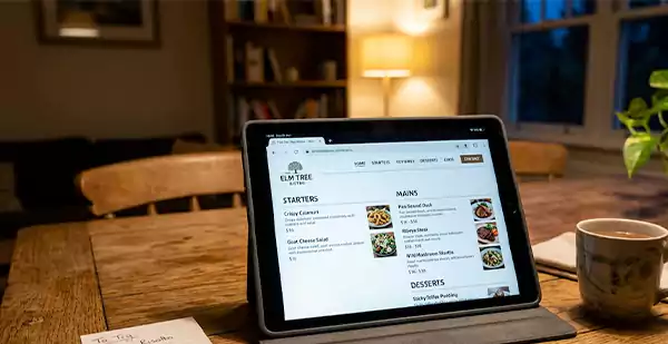 Tablet displaying a Nutritious menu