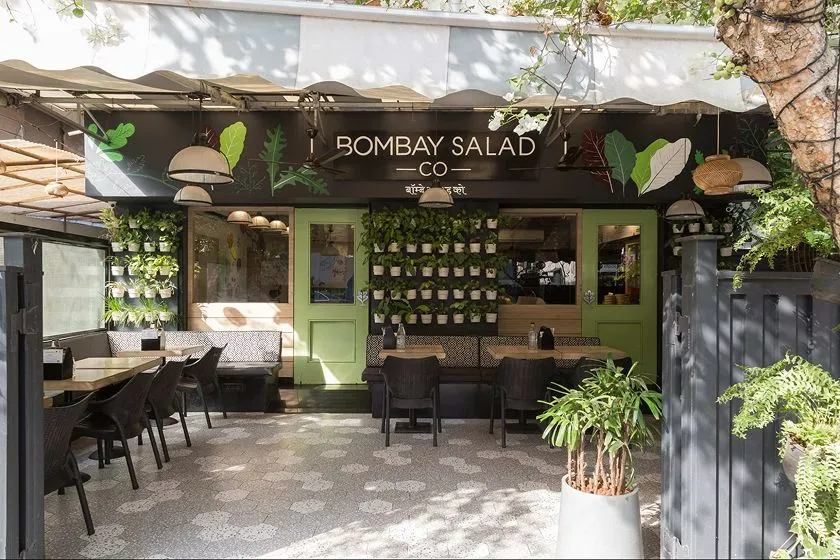 Exterior storefront of Bombay Salad Co healthy restaurant in Mumbai