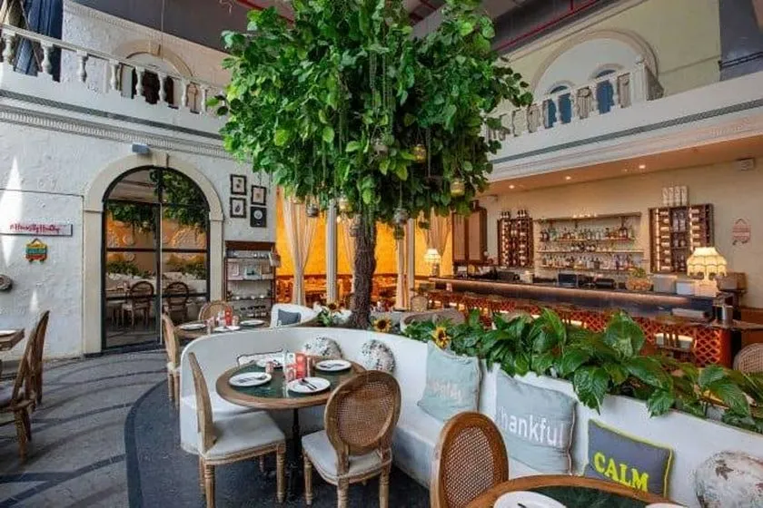 Vegetarian dining atmosphere at Sante Spa Cuisine restaurant in Mumbai