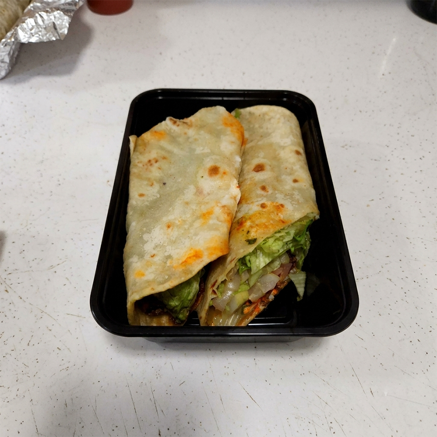 Healthy vegetable wrap with fresh lettuce and wholesome filling