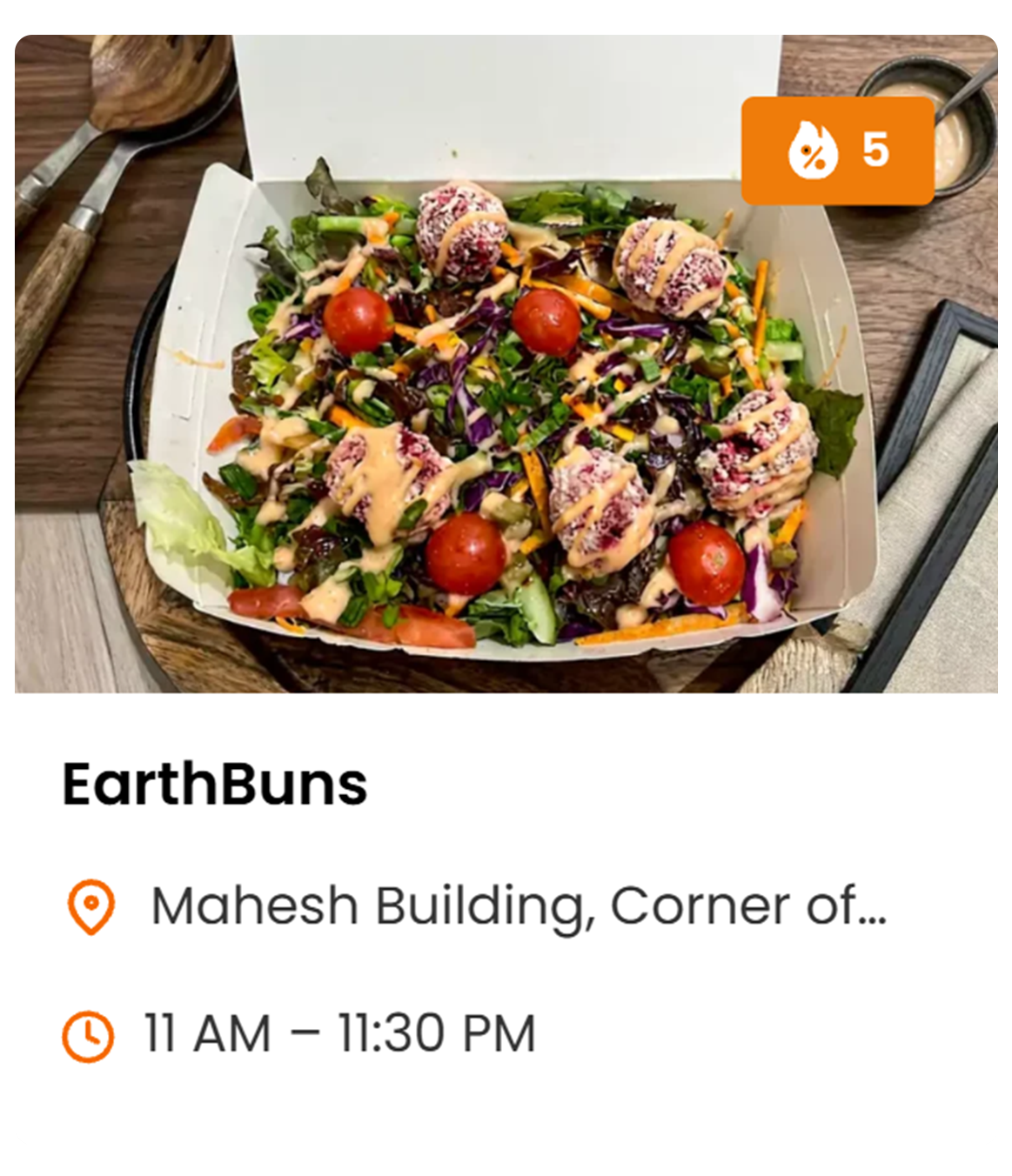 Sample restaurant listing preview