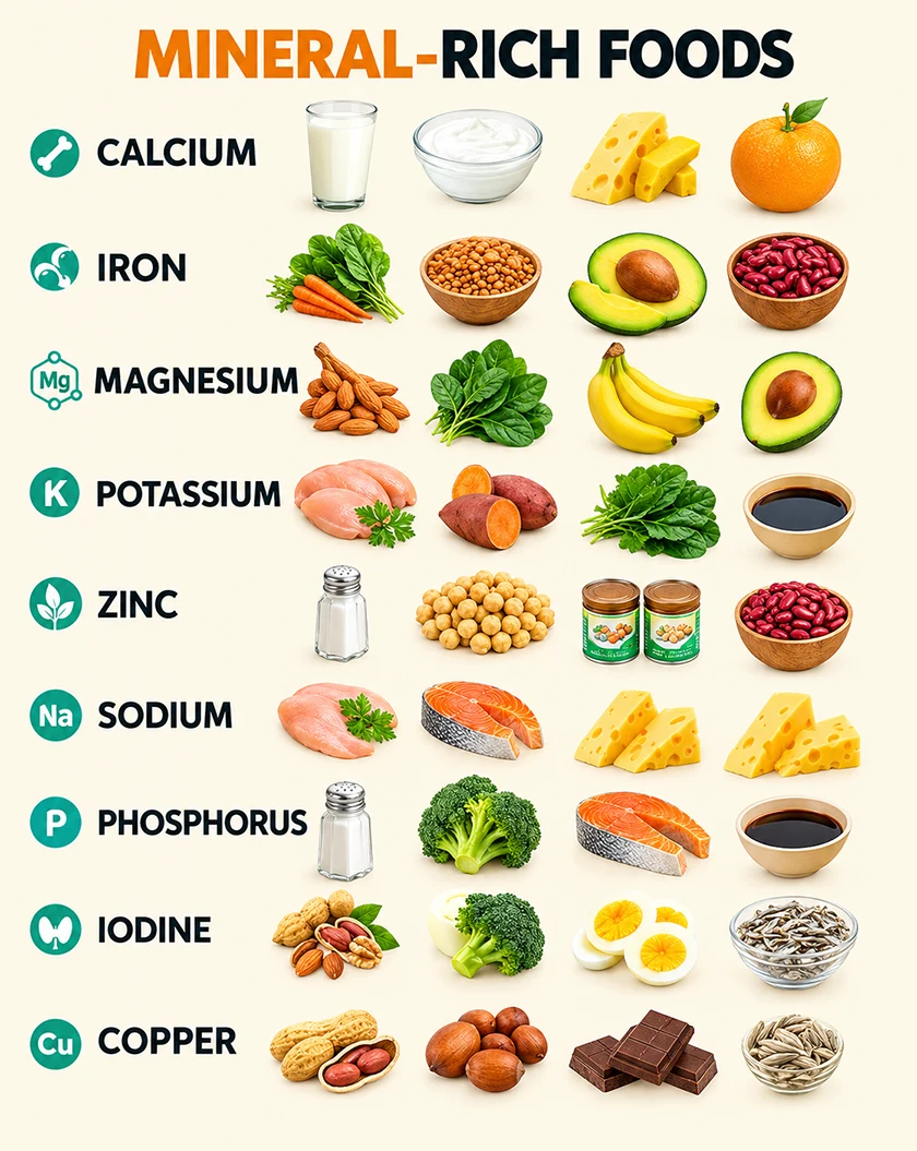 High in Minerals Food Items