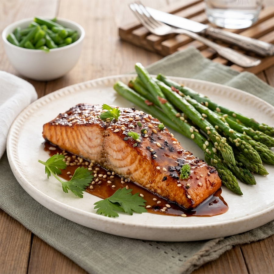 Norwegian Seared Salmon With Balsamic Glaze