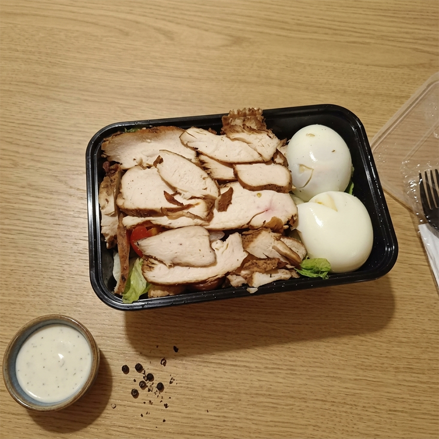 Roasted Chicken and Egg Salad Bowl