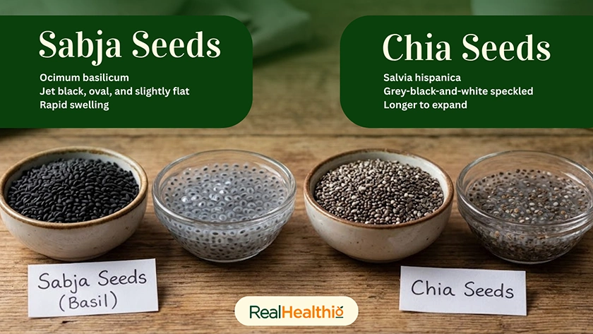 Sabja Seeds and Chia Seeds