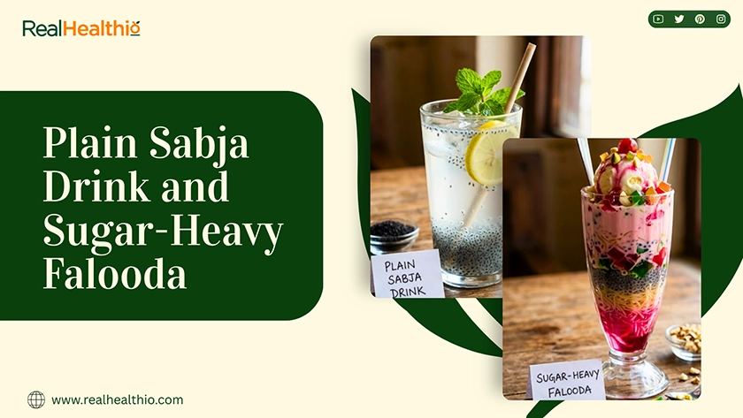 Plain Sabja Drink and Sugar-Heavy Falooda